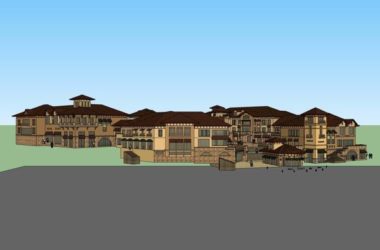 Sketchup别墅模型|双拼别墅群，古典风格-BIM建筑网