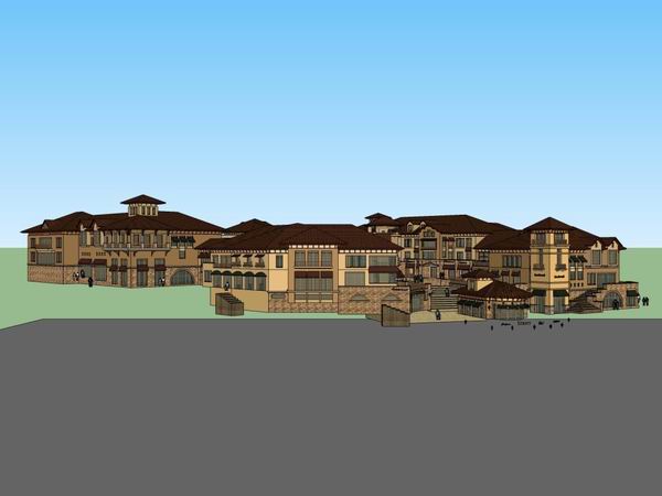 Sketchup别墅模型|双拼别墅群,古典风格 Sketchup别墅模型|双拼别墅群,古典风格