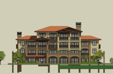 Sketchup别墅模型|双拼别墅，古典风格-BIM建筑网