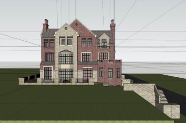 Sketchup别墅模型|独栋别墅，古典风格-BIM建筑网