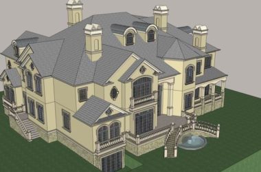 Sketchup别墅模型|独栋住宅别墅，古典风格-BIM建筑网