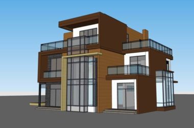 Sketchup别墅模型|独栋别墅，现代风格-BIM建筑网