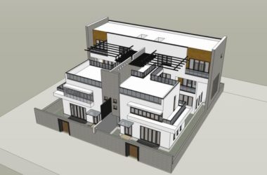 Sketchup别墅模型|乡村联排别墅，现代风格-BIM建筑网
