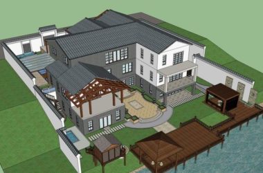 Sketchup别墅模型|独栋别墅，古典风格-BIM建筑网