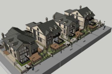 Sketchup别墅模型|联排别墅，欧式古典风格-BIM建筑网