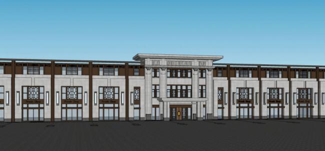 Sketchup商业模型|商业裙房,新古典风格 Sketchup商业模型|商业裙房,新古典风格