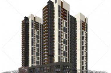 Sketchup住宅模型|高层住宅,底层商业,现代风格,商住楼,居住建筑-BIM建筑网