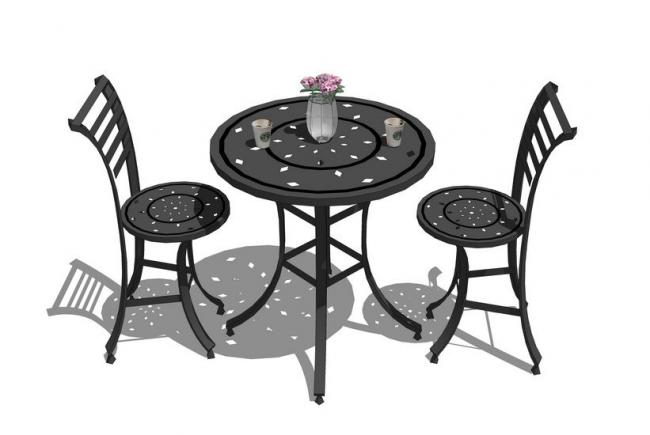 Sketchup素材模型|户外休闲桌椅 Sketchup素材模型|户外休闲桌椅