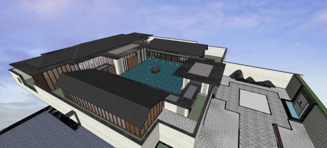 Sketchup商业模型|售楼处,新中式风格 Sketchup商业模型|售楼处,新中式风格