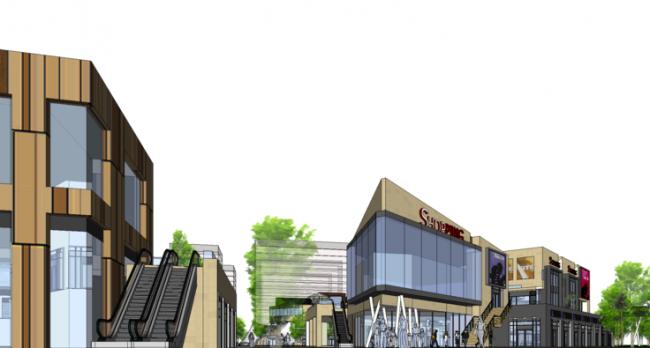 Sketchup商业模型|滨河商业街,现代风格 Sketchup商业模型|滨河商业街,现代风格