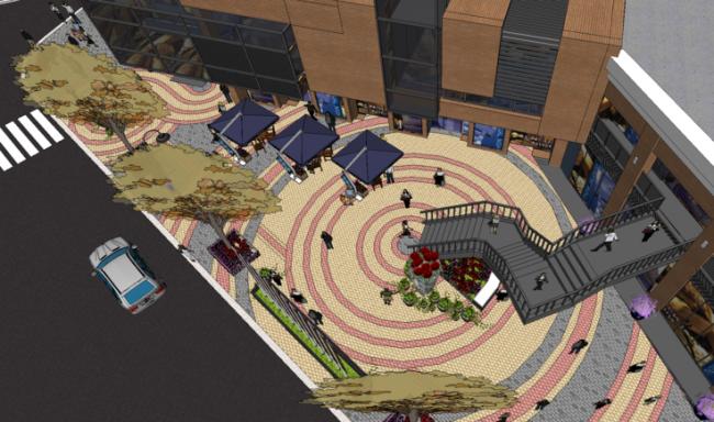 Sketchup商业模型|多层商业街,现代风格 Sketchup商业模型|多层商业街,现代风格