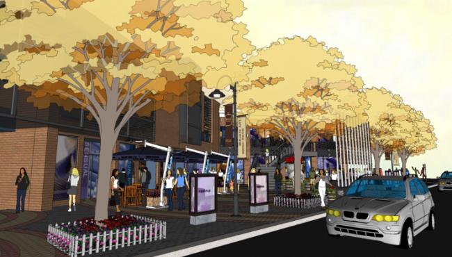 Sketchup商业模型|多层商业街,现代风格 Sketchup商业模型|多层商业街,现代风格