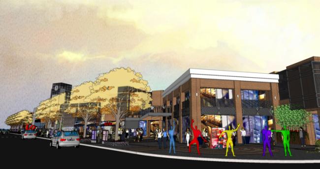 Sketchup商业模型|多层商业街,现代风格 Sketchup商业模型|多层商业街,现代风格