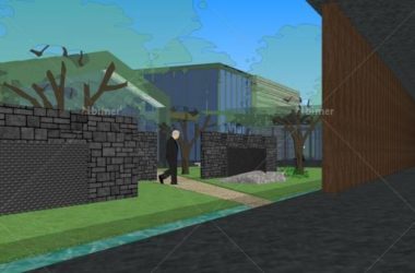 Sketchup文化模型|多层展览馆,现代风格,文化建筑-BIM建筑网