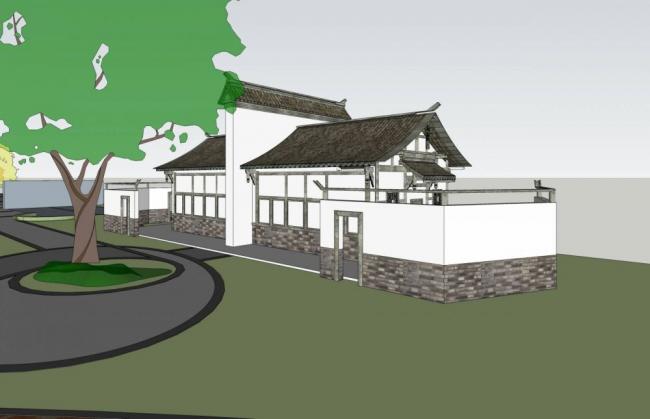 Sketchup小品模型|公共厕所,单层,中式 Sketchup小品模型|公共厕所,单层,中式