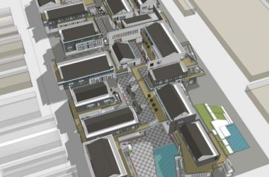 Sketchup商业模型|旧厂房改造商业街，新中式风格-BIM建筑网