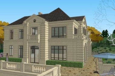 Sketchup商业模型|多层售楼处，商业建筑，法式风格，山地，景观设计-BIM建筑网