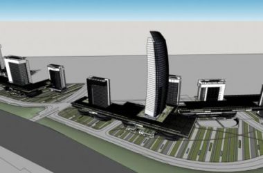 Sketchup办公模型|高层酒店办公,商业裙房,现代风格-BIM建筑网