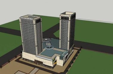 Sketchup综合体模型|高层商业综合体,酒店办公,商场,商业裙房,现代风格-BIM建筑网