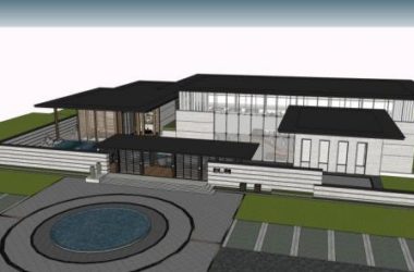 Sketchup商业模型|会所,新中式风格,商业建筑,现代风格-BIM建筑网