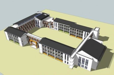 Sketchup学校模型|多层学校,教学楼,教育建筑,新中式风格-BIM建筑网
