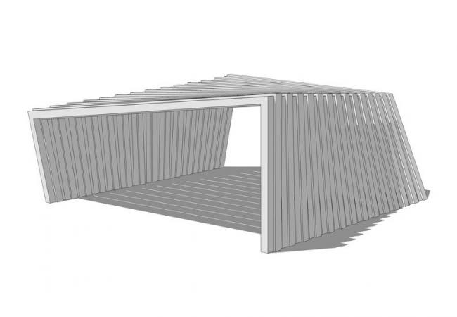 Sketchup素材模型|廊架,现代风格 Sketchup素材模型|廊架,现代风格