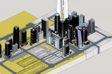 Sketchup综合体模型|超高层金融中心,行政办公,商业酒店,商场,对外交通,道路广场,市政设施-BIM建筑网