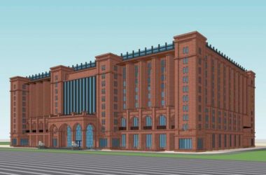 Sketchup办公模型|多层办公楼,红砖图书馆,新古典风格-BIM建筑网