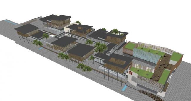 Sketchup商业模型|多层商业街,新中式风格 Sketchup商业模型|多层商业街,新中式风格