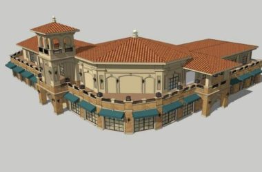 Sketchup商业模型|转角商业楼,西班牙,古典风格-BIM建筑网