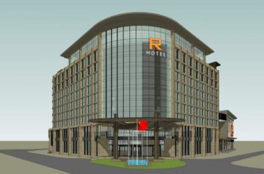 Sketchup酒店模型|L型酒店,商业裙房, 沿街商业,现代风格-BIM建筑网