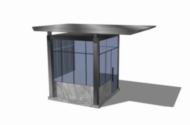 Sketchup素材模型|岗亭，保安亭，门卫室-BIM建筑网