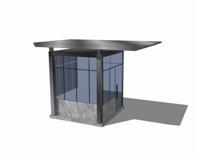 Sketchup素材模型|岗亭,保安亭,门卫室 Sketchup素材模型|岗亭,保安亭,门卫室