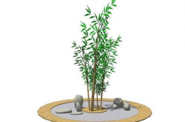 Sketchup素材模型|竹子，石头，枯山水，景观-BIM建筑网