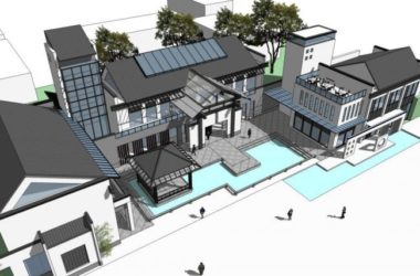 Sketchup文化模型|多层博物馆,文化建筑,中式风格-BIM建筑网