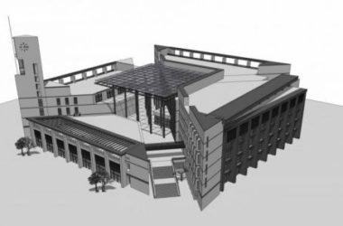 Sketchup文化模型|福州大学图书馆,多层,现代风格,文化建筑-BIM建筑网