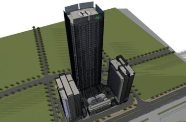 Sketchup办公模型|超高层办公楼,现代风格,商业裙房-BIM建筑网