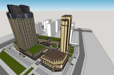 Sketchup综合体模型|商业综合体，高层酒店办公，公寓，银行，多层商业裙房，居住建筑，新古典风格-BIM建筑网