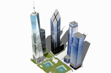 Sketchup办公模型|超高层办公楼,酒店,纽约新世贸中心大厦,现代风格-BIM建筑网