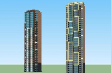 Sketchup住宅模型|高层住宅,现代风格,居住建筑-BIM建筑网