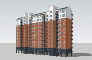 Sketchup住宅模型|高层住宅,居住建筑,新中式-BIM建筑网