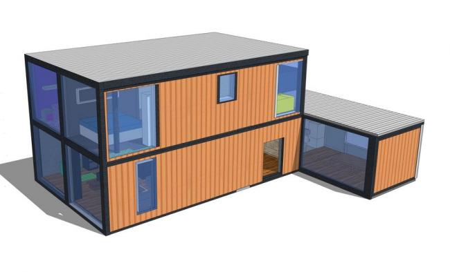 Sketchup素材模型|集装箱建筑 Sketchup素材模型|集装箱建筑