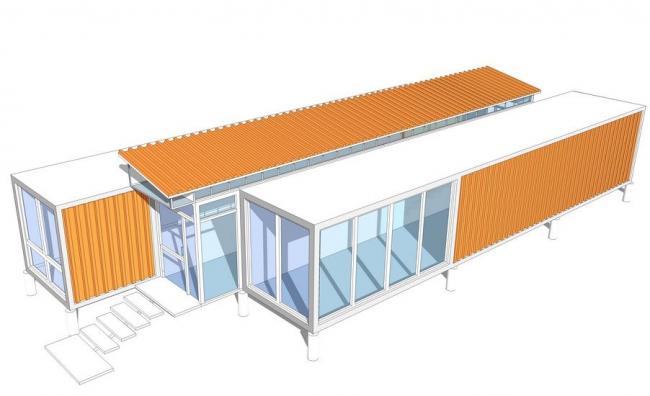 Sketchup素材模型|集装箱建筑 Sketchup素材模型|集装箱建筑