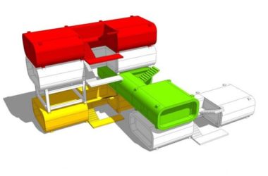 Sketchup素材模型|集装箱建筑-BIM建筑网
