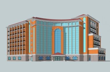 Sketchup酒店模型|多层酒店,新中式风格-BIM建筑网