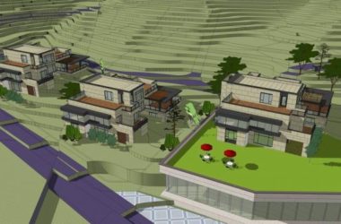 Sketchup酒店模型|多层山地酒店,现代风格,别墅-BIM建筑网
