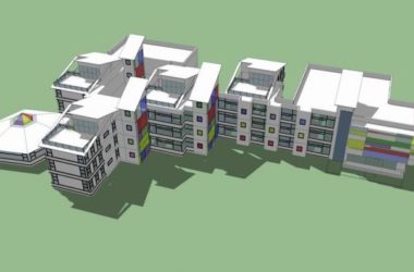 Sketchup学校模型|多层学校,幼儿园,教学楼,教育建筑,现代风格-BIM建筑网