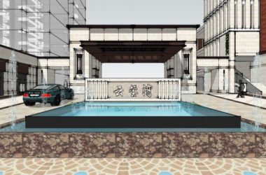 Sketchup商业模型|多层商业街，现代风格-BIM建筑网