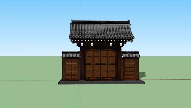 Sketchup小品模型|中式大门,古建 Sketchup小品模型|中式大门,古建