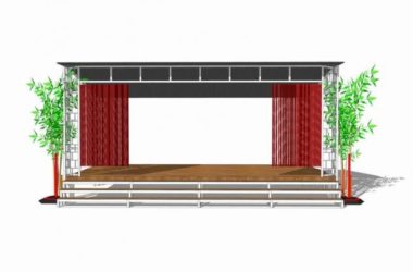 Sketchup小品模型|户外舞台,室外舞台,小剧场-BIM建筑网